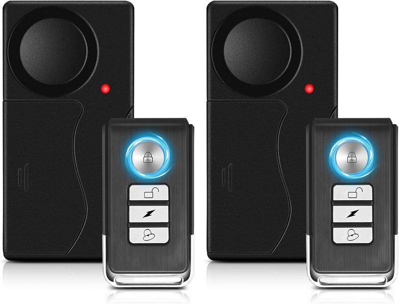 wsdcam Anti-Theft Alarm for Bike, Motorcycle & Vehicle - 110db Loud, Wireless Vibration Alarm with Remote Control (2Pack) - Image 1